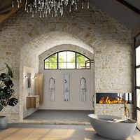 AIVY 60cm badmeubel Chai, wastafel Talc solid surface midden 1 kraangat-2