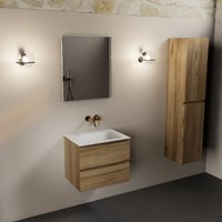 AIVY 60cm mobili da bagno Chai. Lavabo Talc Solid surface Centro senza foro per il rubinetto.-3