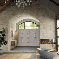 AIVY 80cm bathroom vanity unit Chai. Vanity top Talc Solid surface Center without tab hole.-2