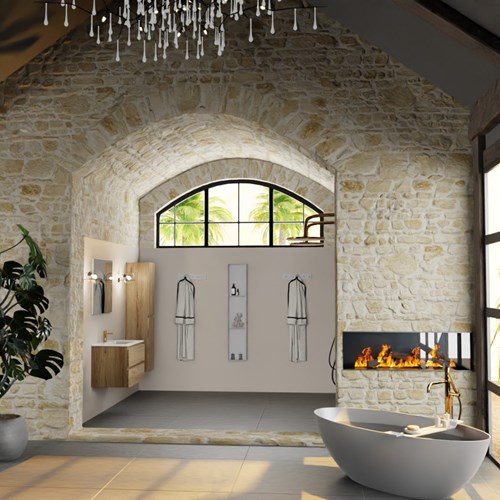 AIVY 80cm mueble de baño Chai. Lavabo Blanco brillo Cerámica Centro 1 orificio.-2
