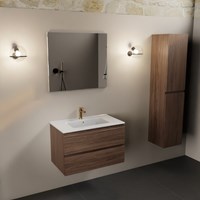 AIVY 80cm badmeubel Mocha, wastafel glanzend wit keramiek midden 1 kraangat-3