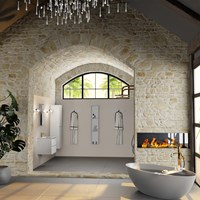 AIVY 60cm badmeubel Talc, wastafel Talc solid surface midden 1 kraangat-2