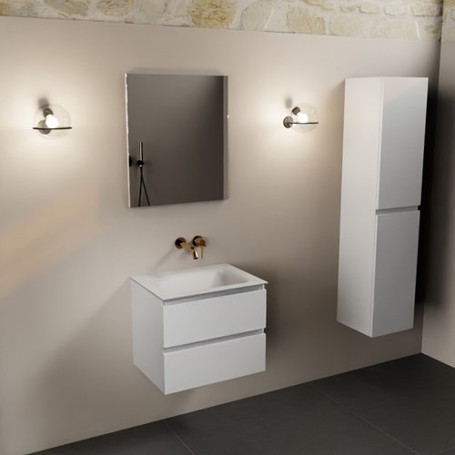 AIVY 60cm mobili da bagno Talc. Lavabo Talc Solid surface Centro senza foro per il rubinetto.-3