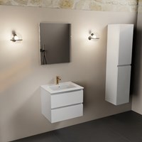 AIVY 60cm badmeubel Talc, wastafel glanzend wit keramiek midden 1 kraangat-3