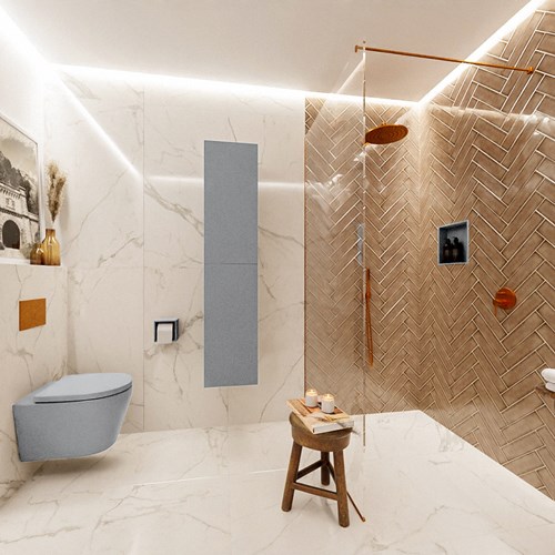 BEAM 160cm bathroom column color Plata with 2 doors.-2