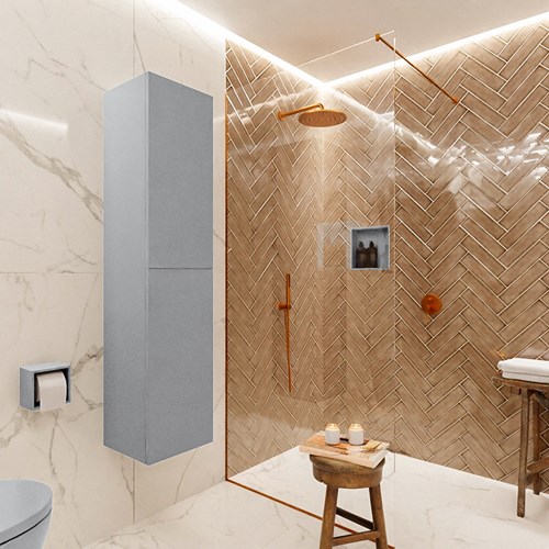 BEAM 160cm bathroom column color Plata with 2 doors.-3