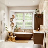 VICA 120cm bathroom vanity unit Rust 2 drawers. Vanity top