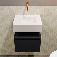 ANDOR 40cm toiletmeubel urban. LEX 40cm wastafel talc positie midden. Zonder kraangat-3
