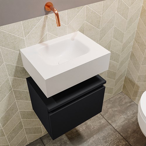 ANDOR 40cm toiletmeubel urban. LEX 40cm wastafel talc positie midden. Zonder kraangat-2