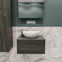 LUSH 60cm mueble de baño Antracite 1 cajón. Lavabo BARCO Centro sin orificio.-2