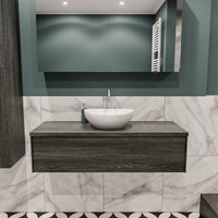 LUSH 120 badmeubel antracite 1 lades. Waskom BARCO midden 1 kraangat-2