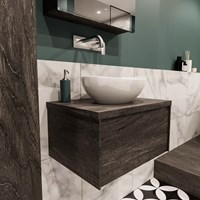 Badkamermeubel met wastafel model Lush darkbrown laag 00047-1