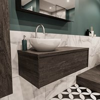 Badkamermeubel met wastafel model Lush darkbrown laag 00051-1