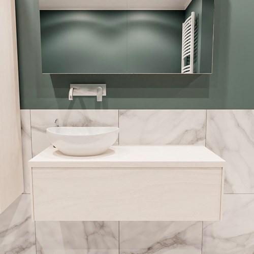 LUSH 100cm bathroom vanity set Underlayment 1 drawer. Vanity top BARCO Left without tab hole.-2