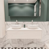 LUSH 120 badmeubel underlayment 1 lades. Waskom BARCO dubbel 2 kraangaten-2
