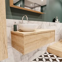 Badkamermeubel met wastafel model Lush washedoak laag 00051-1