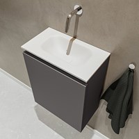 TURE 40cm WC-möbel Dark Grey. EDEN einbauwaschbecken position Mittig kein hahnloch farbe Talc.-2