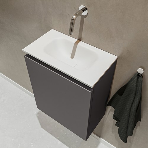 TURE 40cm WC-möbel Dark Grey. EDEN einbauwaschbecken position Mittig kein hahnloch farbe Talc.-2