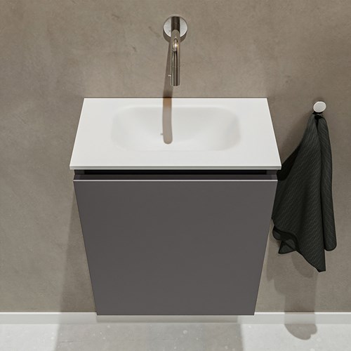 TURE 40cm WC-möbel Dark Grey. EDEN einbauwaschbecken position Mittig kein hahnloch farbe Talc.-3