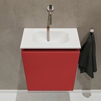 TURE 40cm meuble lave-main Fire. Lavabo EDEN Talc position Centrée sans trou pour robinet.-3