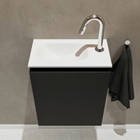 TURE 40cm toiletmeubel Urban. EDEN wastafel Talc positie Links met 1 kraangat.-3