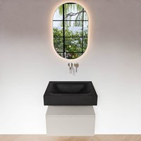 ALAN 60cm badmeubel onderkast Linen 1 lade. Vrijhangende wastafel CLOUD Midden zonder kraangat kleur Urban.-3