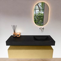 ALAN 130cm badmeubel onderkast Oro 1 lade. Vrijhangende wastafel CLOUD Rechts zonder kraangat kleur Urban.-3