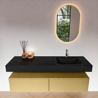 ALAN 150cm badmeubel onderkast Oro 2 lades. Vrijhangende wastafel CLOUD Rechts 1 kraangat kleur Urban.-3