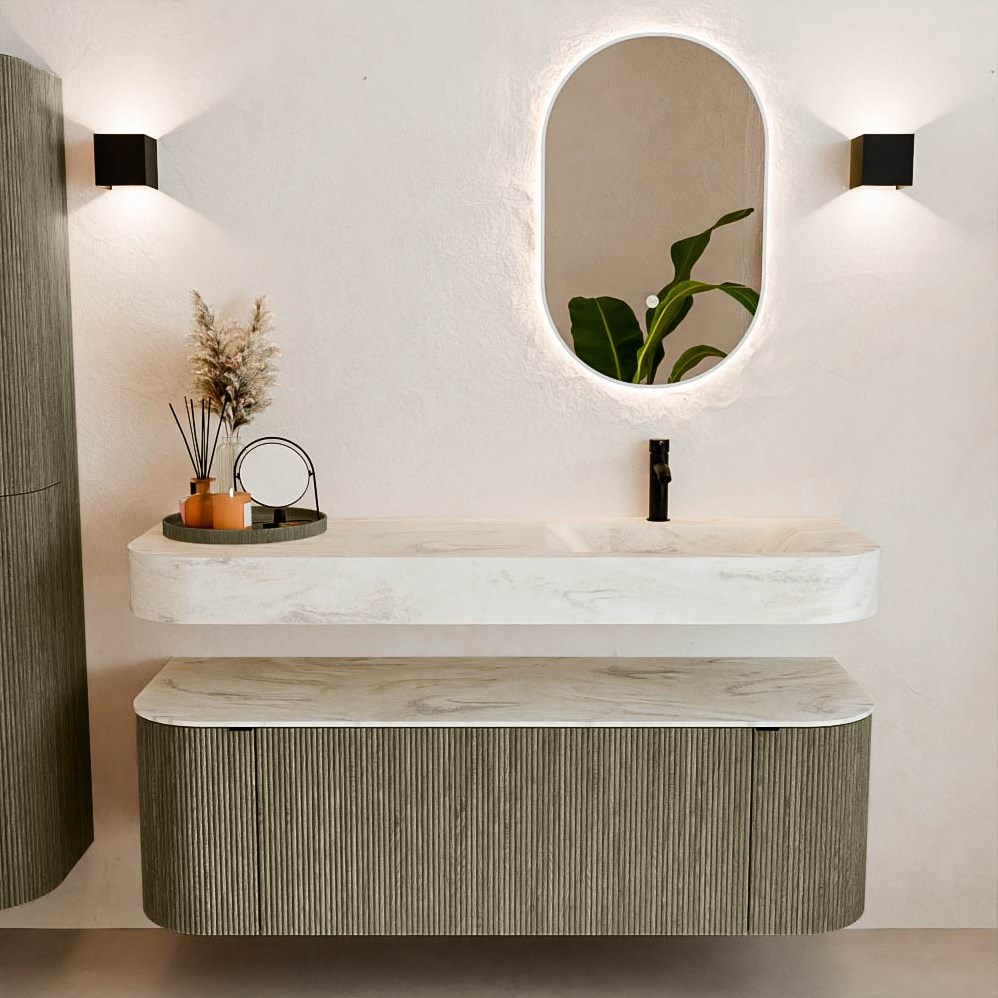 THOR DLUX 140cm Mueble De Ba o Curva Izquierda Derecha Color Shadow thor-dlux-140cm-mueble-de-ba-o-curva-izquierda-derecha-color-shadow