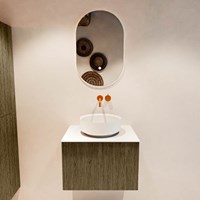 VELOR 60cm badmeubel kleur Dusk met 1 lade en 0 deuren. Waskom COSS Midden zonder kraangat kleur Talc.-3