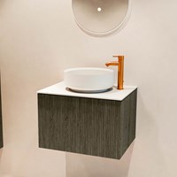VELOR 60cm badmeubel kleur Shadow met 1 lade en 0 deuren. Waskom COSS Midden 1 kraangat kleur Talc.-2