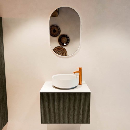 VELOR 60cm badmeubel kleur Shadow met 1 lade en 0 deuren. Waskom COSS Midden 1 kraangat kleur Talc.-3