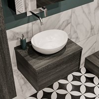 LUSH 60cm mueble de baño Antracite 1 cajón. Lavabo BARCO Centro sin orificio.