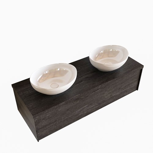 Badmeubel met wastafel model Lush darkbrown google 00059-2