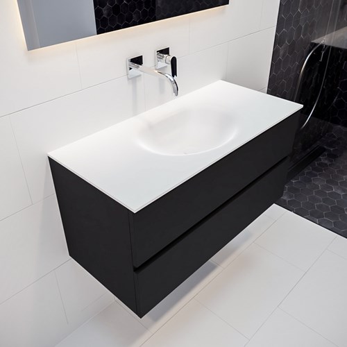 VICA 100 badmeubel urban 2 lades wastafel MOON midden zonder kraangat