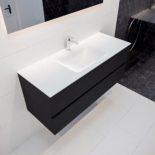 VICA 120 badmeubel urban 2 lades wastafel CLOUD midden met 1 kraangat