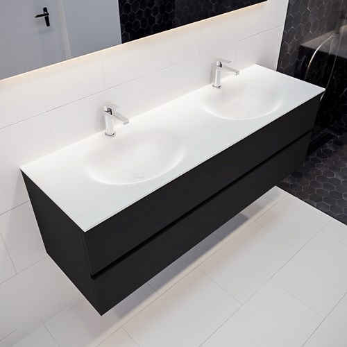 VICA 150 badmeubel urban 2 lades wastafel MOON dubbel met 2 kraangaten