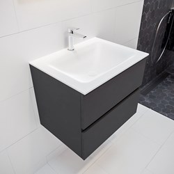 VICA 60 badmeubel dark grey 2 lades wastafel CLOUD midden 1 kraangat