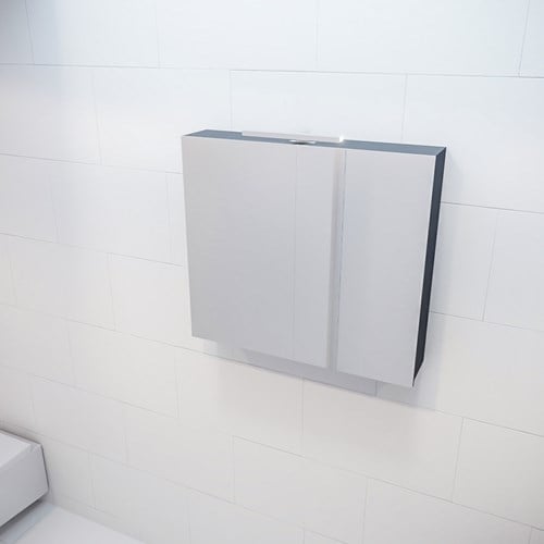 CUBB spiegelkast 80x70x16cm kleur dark grey met 2 deuren.