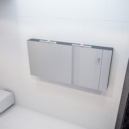 CUBB spiegelkast 150x70x16cm kleur dark grey met 3 deuren.