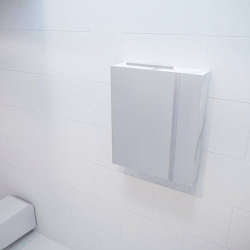 CUBB spiegelkast 60x70x16cm kleur carrara met 1 deur.