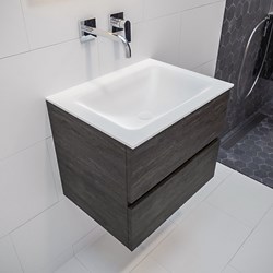 VICA 60 badmeubel dark brown 2 lades CLOUD midden geen kraangat