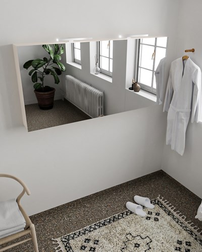 CUBB spiegelkast 150x70x16cm kleur linen met 3 deuren.