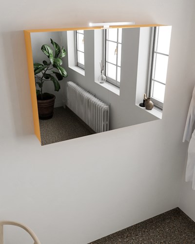 CUBB spiegelkast 100x70x16cm kleur ocher met 2 deuren
