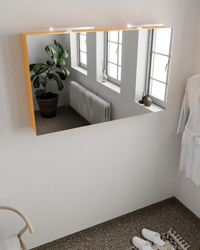 CUBB spiegelkast 120x70x16cm kleur ocher met 2 deuren.