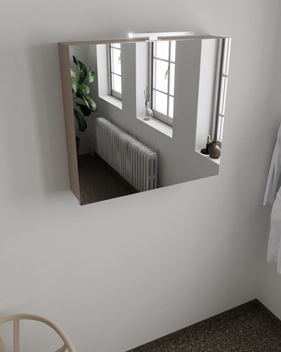 CUBB spiegelkast 80x70x16cm kleur smoke met 2 deuren.