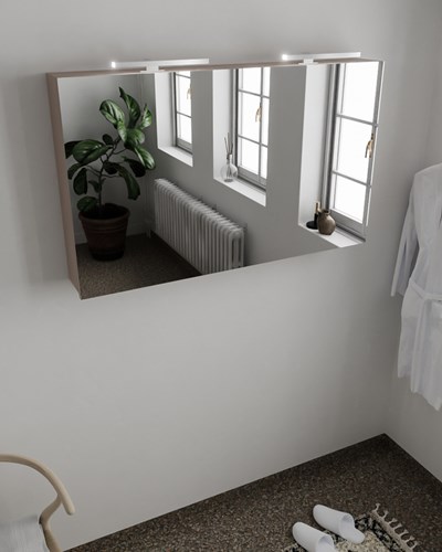 CUBB spiegelkast 120x70x16cm kleur smoke met 2 deuren.