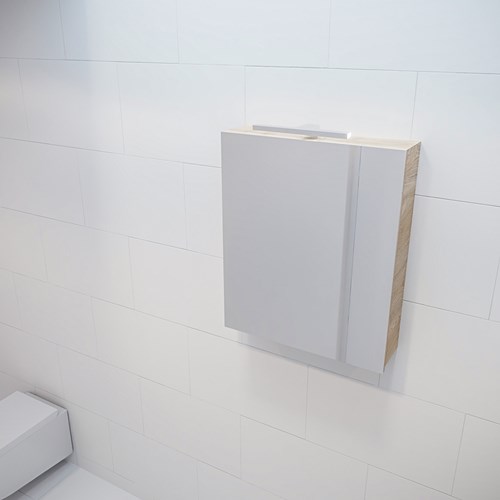 CUBB spiegelkast 50x70x16cm kleur washed oak met 1 deur.