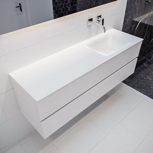 VICA 150 badmeubel talc 2 lades wastafel CLOUD rechts zonder kraangat