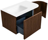 Badkamermeubel KURVE Walnut Wastafel Talc Set14 00004-3